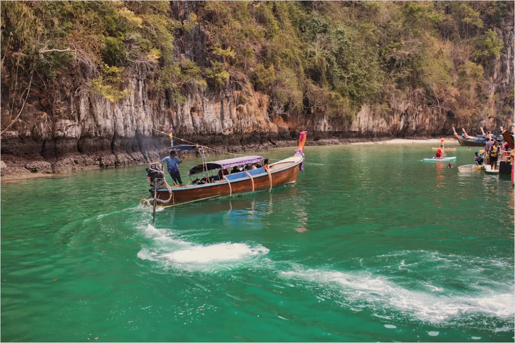 Detail Phuket Beach Longtail Boat Sunrise Number 9