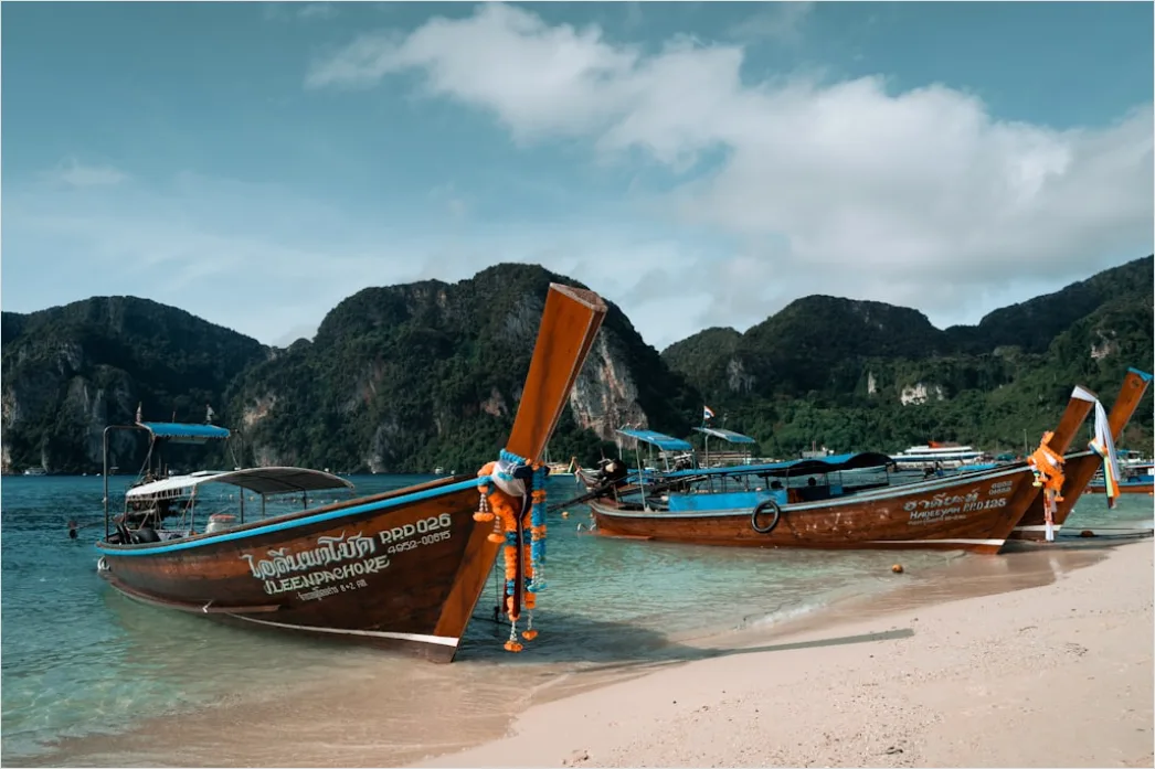 Detail Phuket Beach Longtail Boat Sunrise Number 10