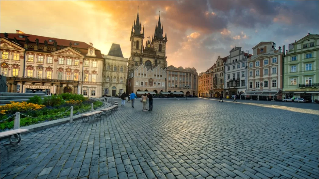 Detail Prague Old Town Square Sunrise Number 4