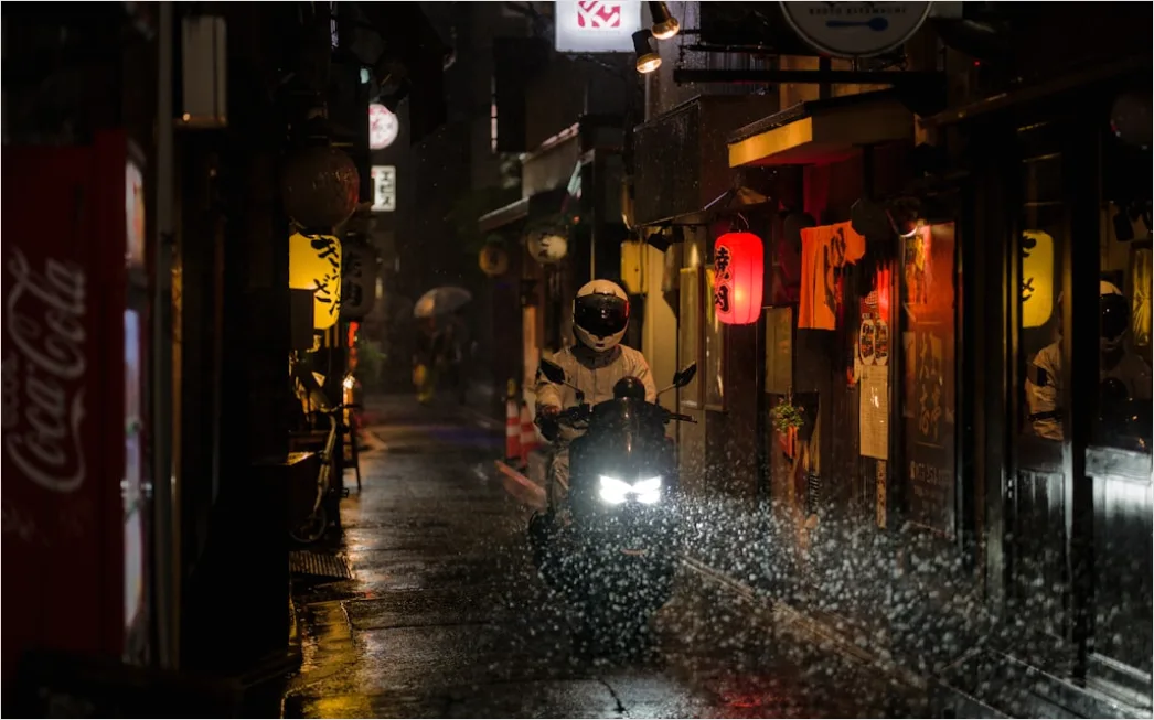 Detail Rainy Alley Neon Lights Bokeh Number 2
