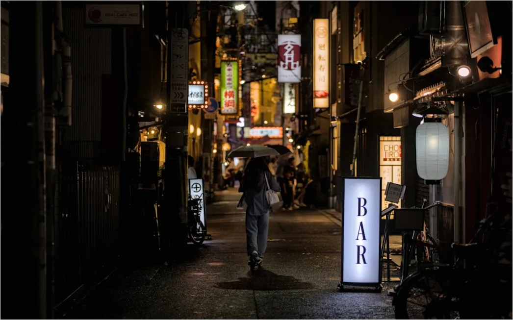 Detail Rainy Alley Neon Lights Bokeh Number 17