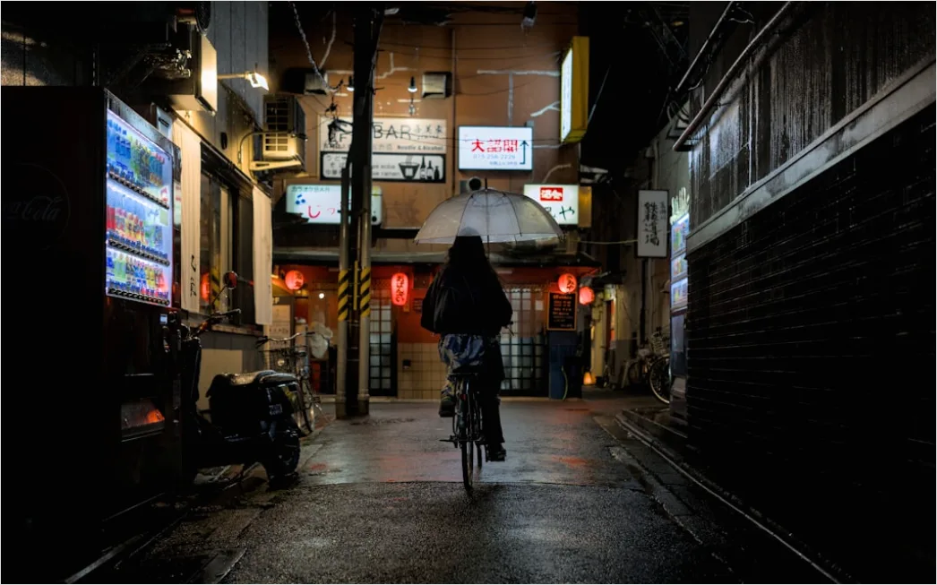 Detail Rainy Alley Neon Lights Bokeh Number 18