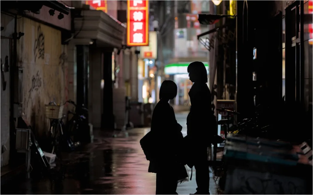 Detail Rainy Alley Neon Lights Bokeh Number 7