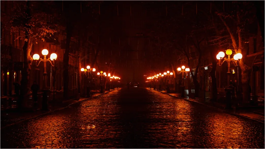 Detail Rainy Alley Neon Lights Bokeh Number 8