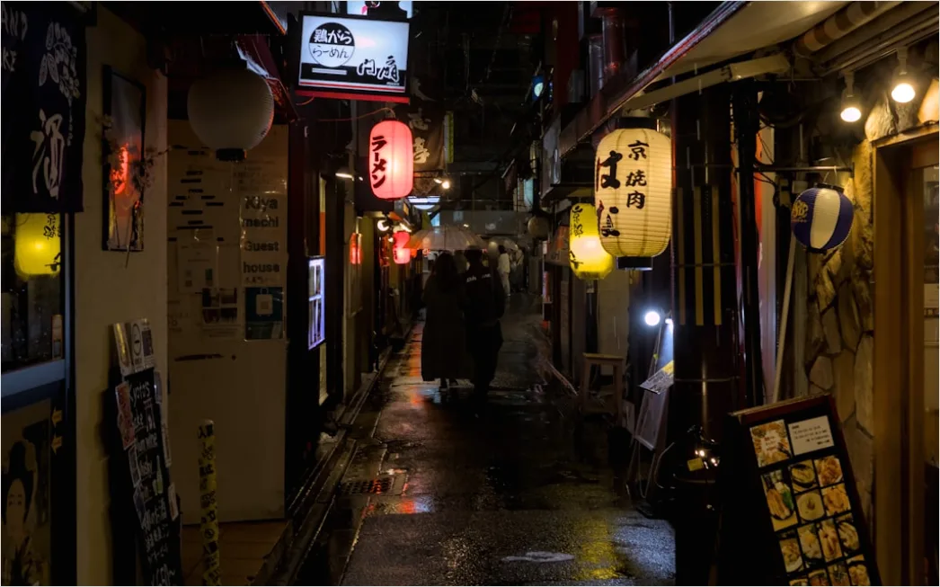 Detail Rainy Alley Neon Lights Bokeh Number 9