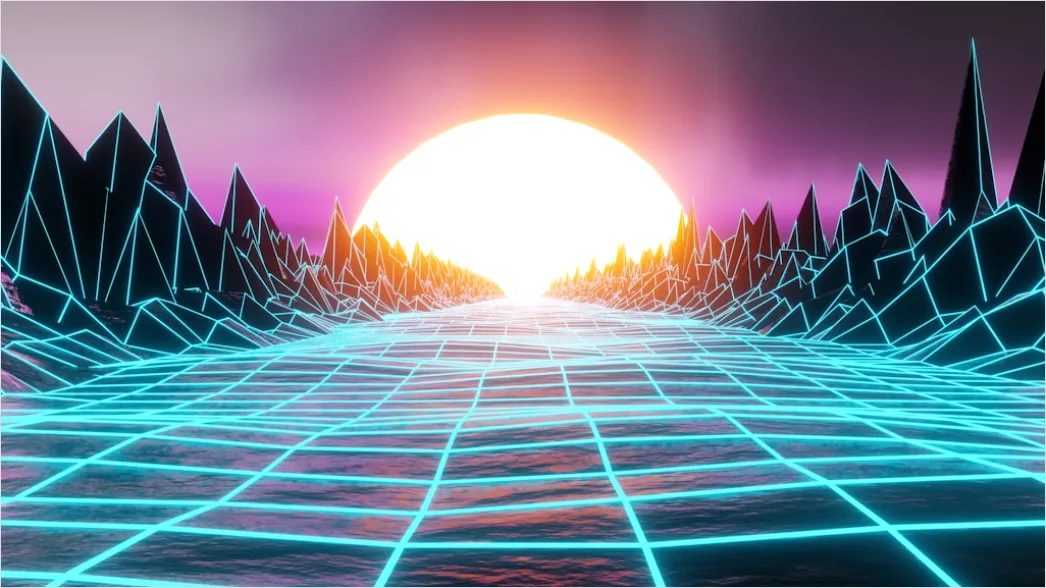 Retro 80s Synthwave Background E65a