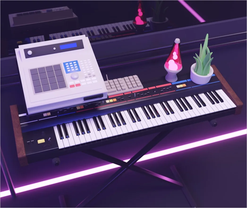 Detail Retro 80s Synthwave Background Number 14