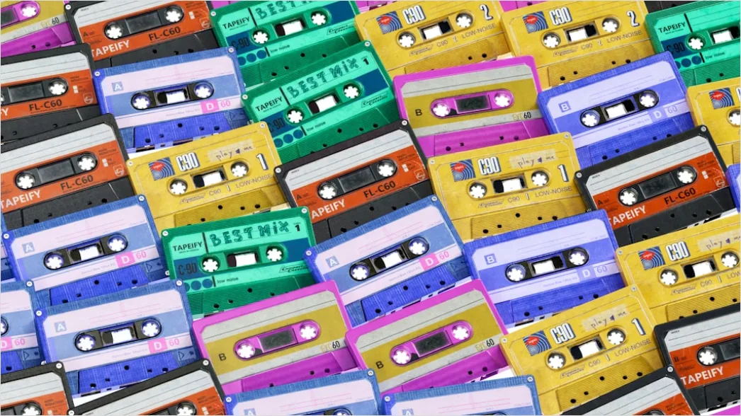 Detail Retro Cassette Tape Illustration Number 13