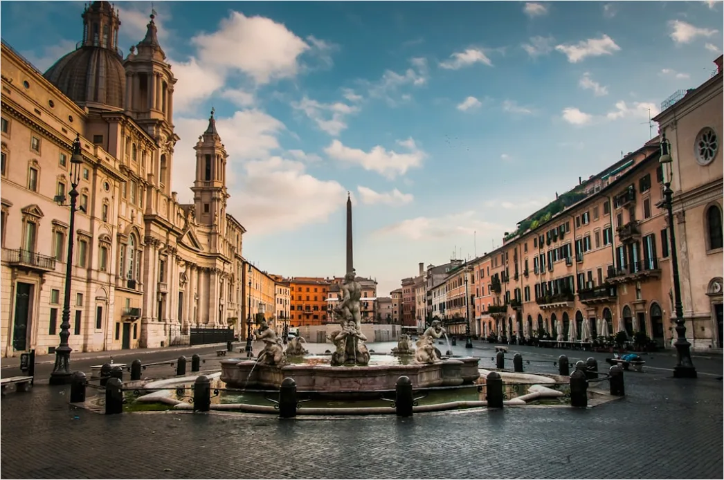Detail Rome Piazza Fountain Golden Hour Number 2