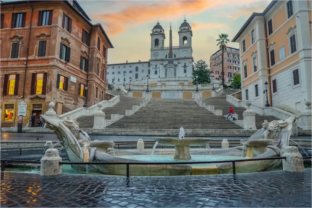 Detail Rome Piazza Fountain Golden Hour Number 3