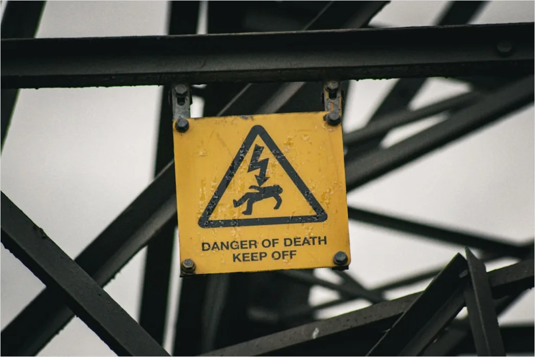 Detail Severe Weather Warning Sign Close Up Number 6
