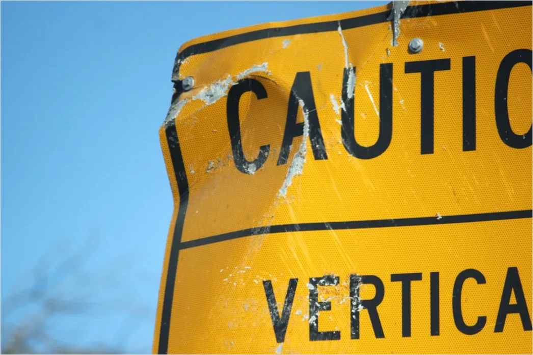 Detail Severe Weather Warning Sign Close Up Number 7