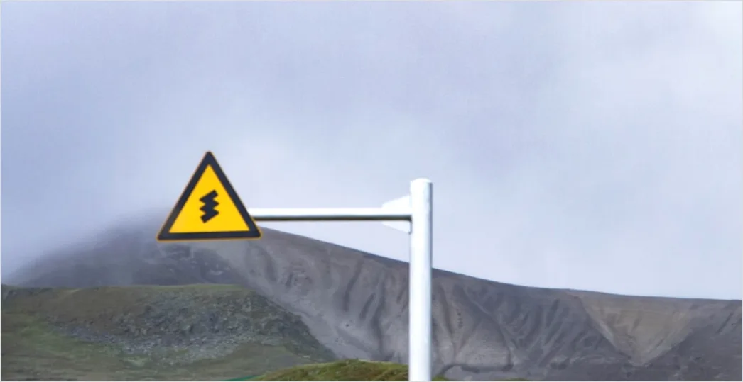 Detail Severe Weather Warning Sign Close Up Number 8