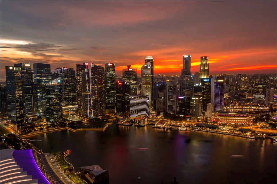 Detail Singapore Marina Bay Skyline Night Number 2