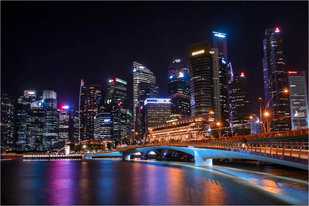 Detail Singapore Marina Bay Skyline Night Number 5