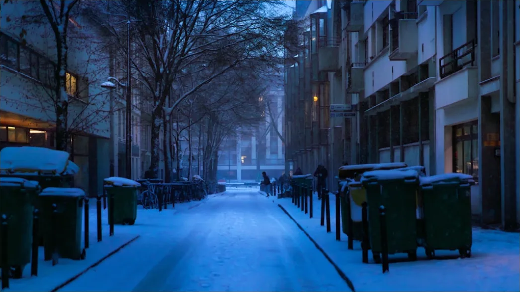 Detail Snowy City Street Quiet Morning Number 18