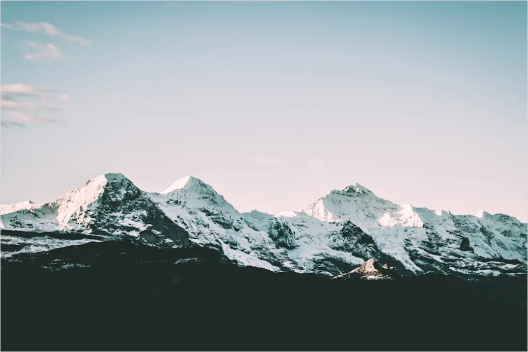Detail Snowy Mountain Peak Sunrise View Number 5