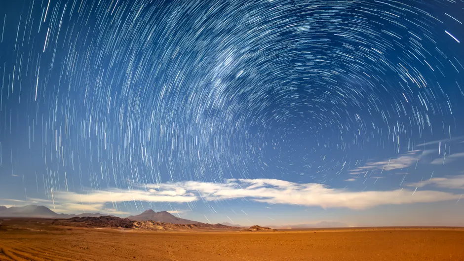 Detail Star Trails Desert Campsite Night Number 11