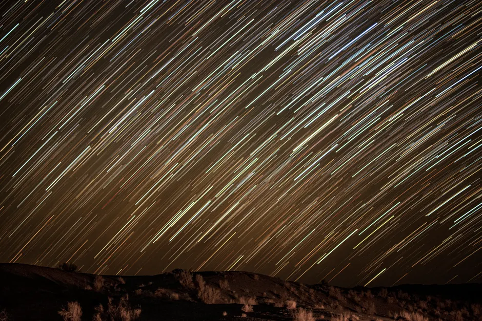 Detail Star Trails Desert Campsite Night Number 12