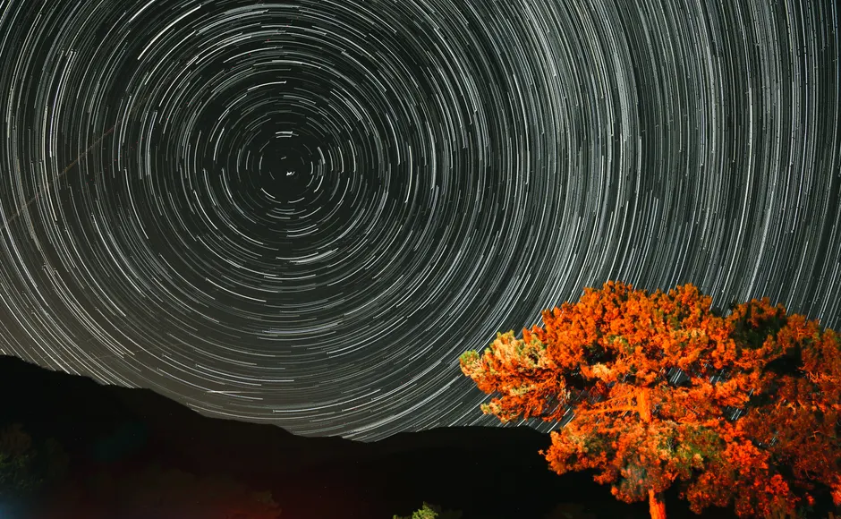 Detail Star Trails Desert Campsite Night Number 14