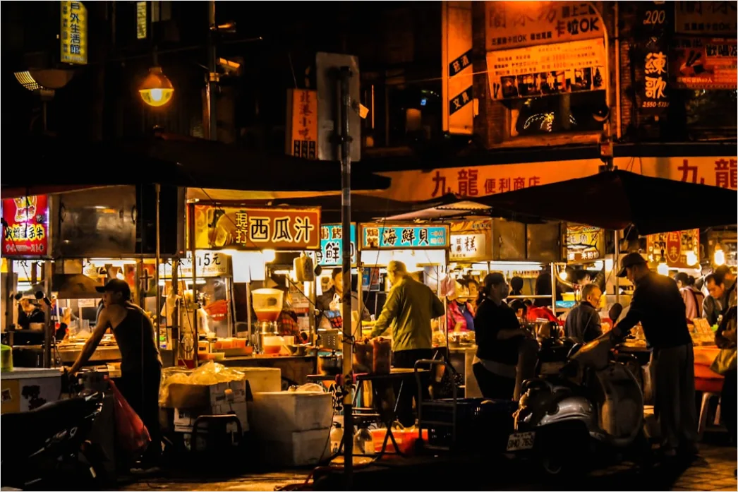 Street Food Stall Night Market Scene 9e22