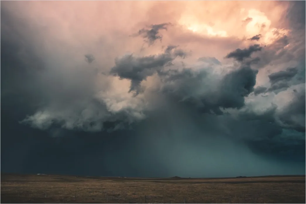 Summer Thunderstorm Dramatic Sky Field Bc36