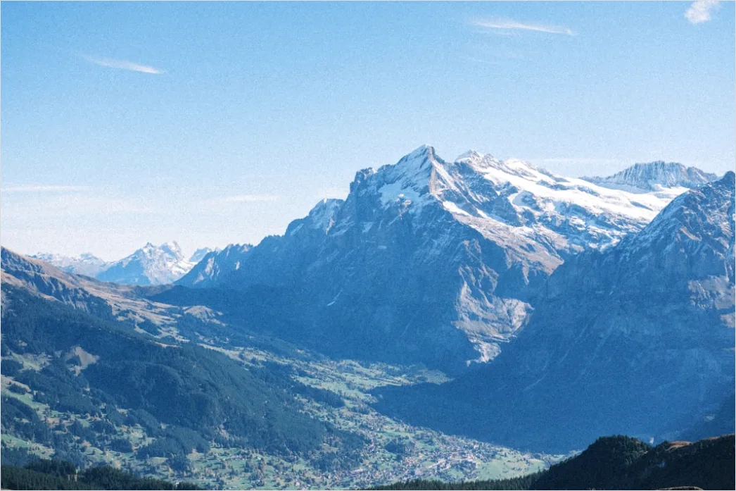 Switzerland Alpine Village Mountain View 1854