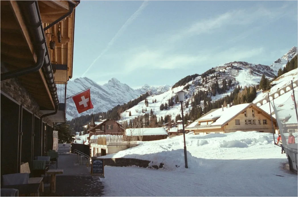 Detail Switzerland Alpine Village Mountain View Number 5