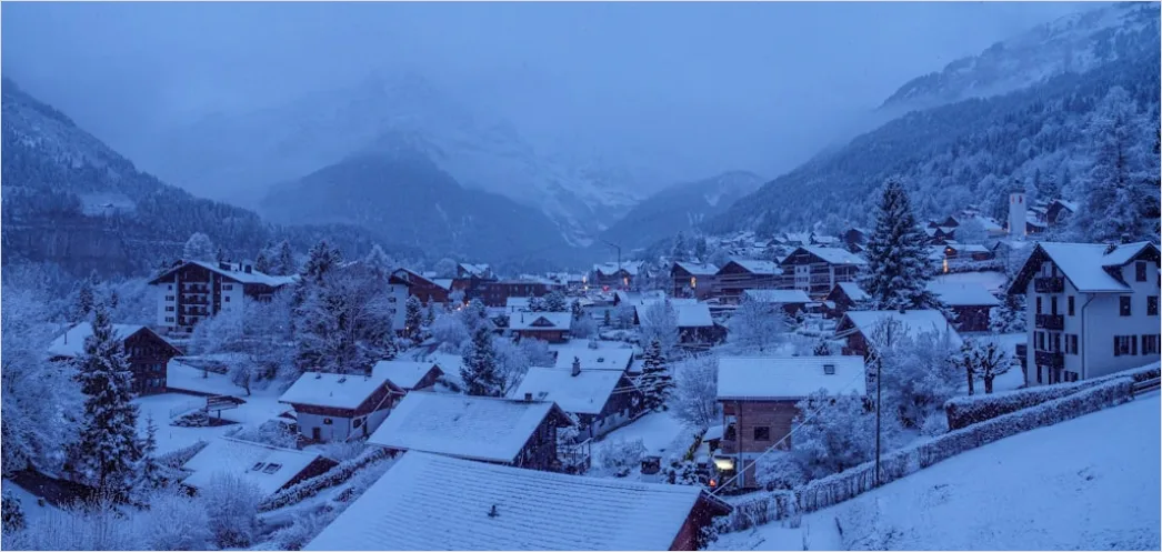 Detail Switzerland Alpine Village Mountain View Number 6