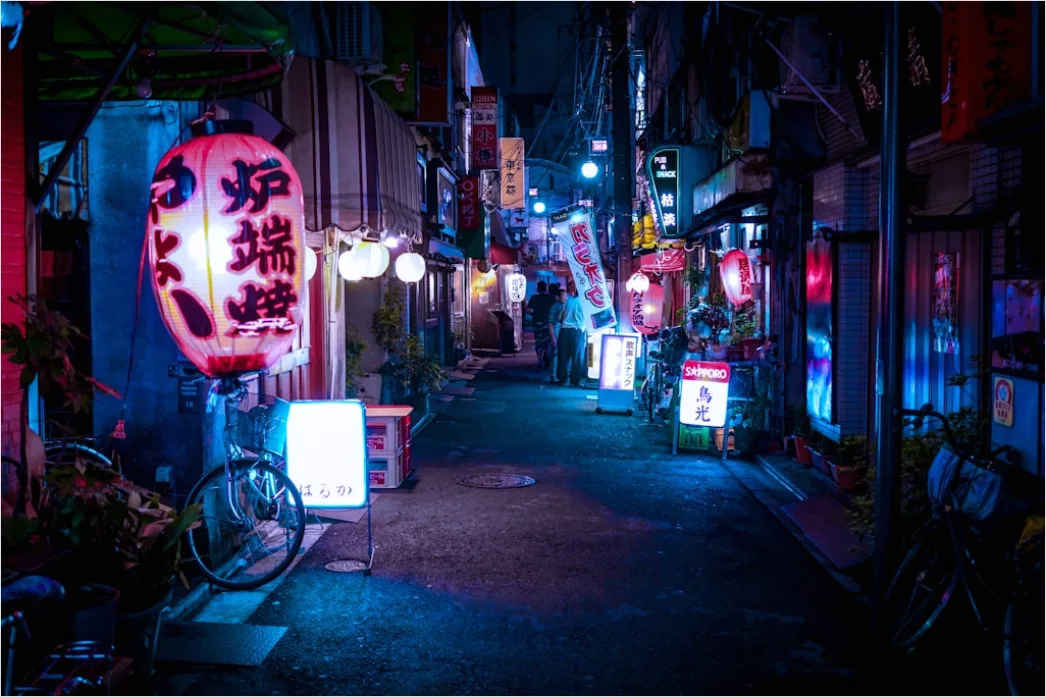 Detail Tokyo Neon Alley Night Scene Number 2