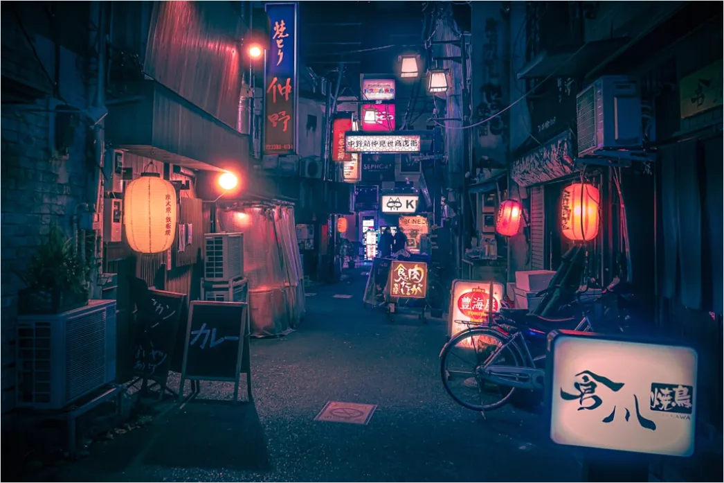 Detail Tokyo Neon Alley Night Scene Number 13