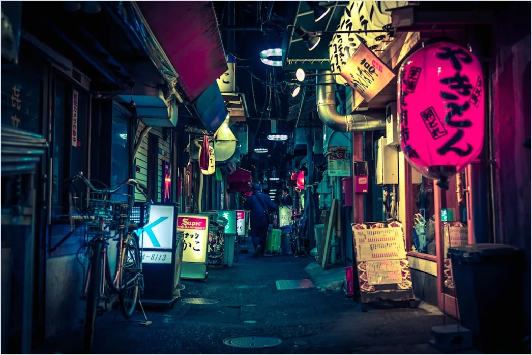 Detail Tokyo Neon Alley Night Scene Number 8