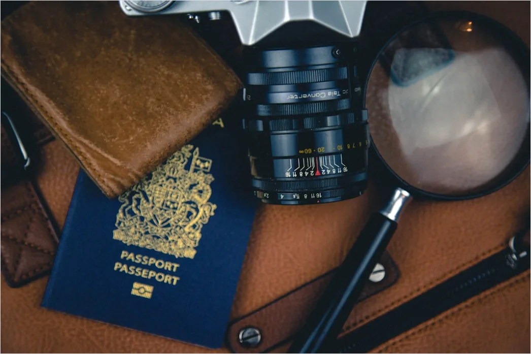 Detail Travel Flat Lay Camera Passport Number 16