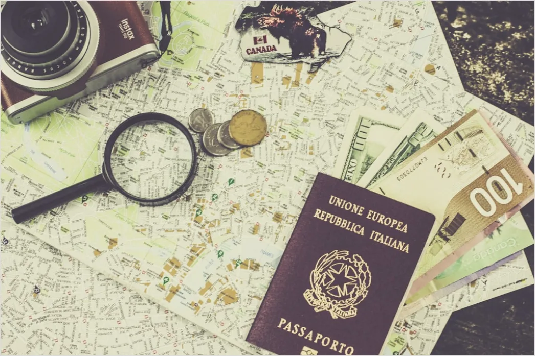 Detail Travel Flat Lay Camera Passport Number 5