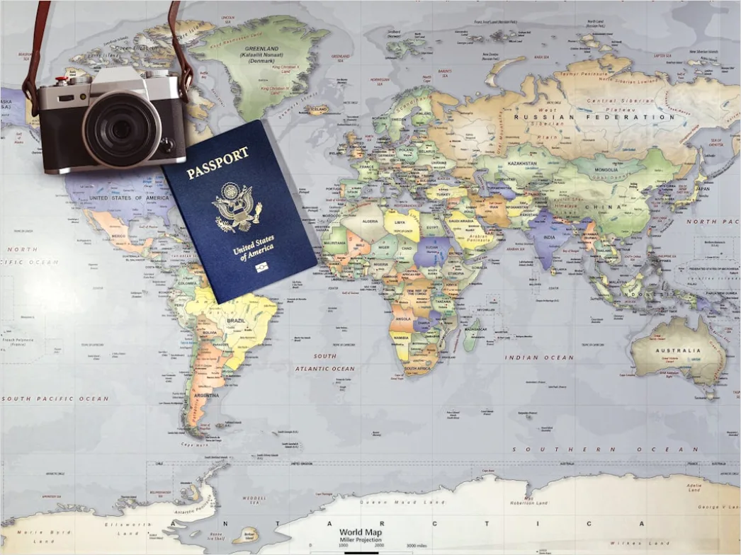 Detail Travel Flat Lay Camera Passport Number 7