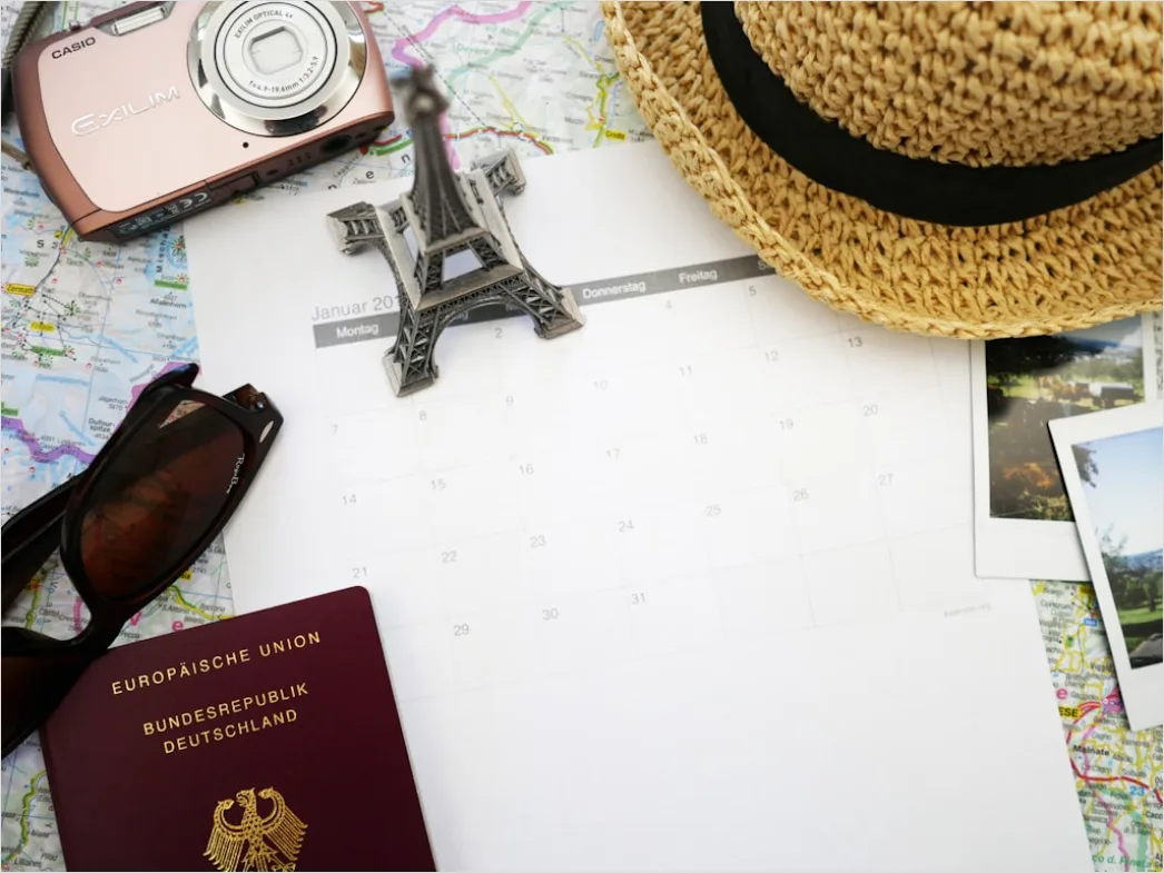 Detail Travel Flat Lay Camera Passport Number 8
