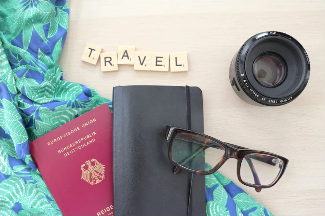 Detail Travel Flat Lay Camera Passport Number 10