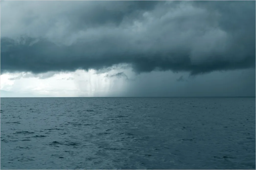 Detail Tropical Storm Clouds Over Ocean Number 3