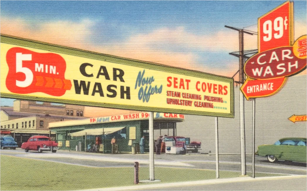 Detail Vintage Car Illustration 1950s Number 15