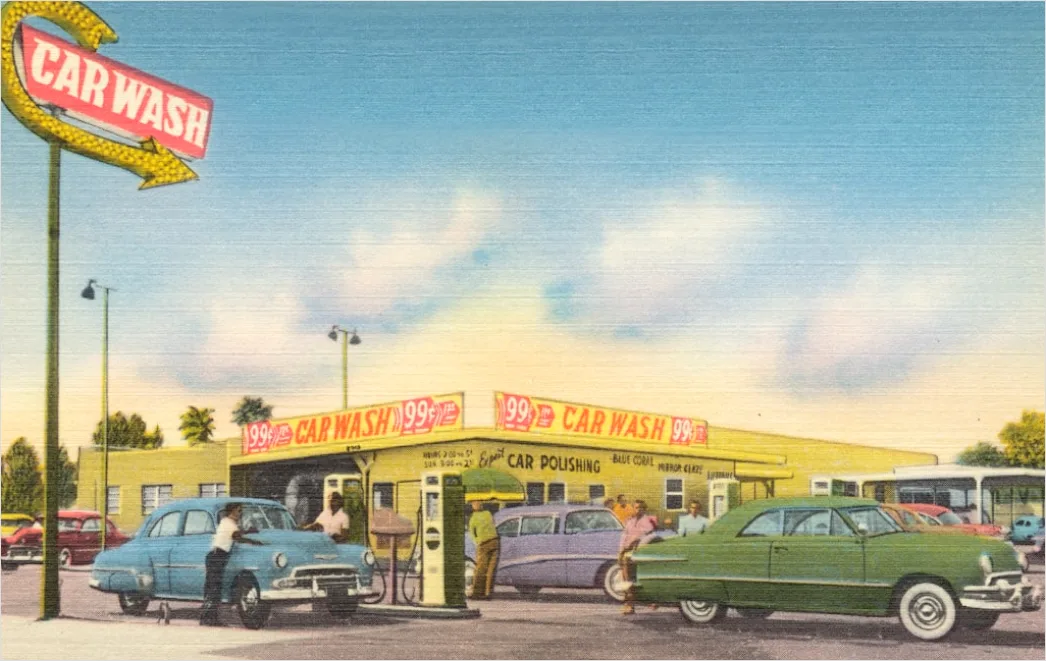 Detail Vintage Car Illustration 1950s Number 10