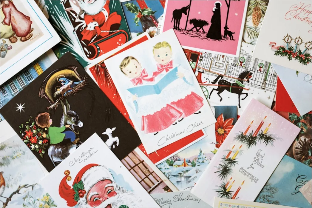 Detail Vintage Christmas Postcard Design Number 11