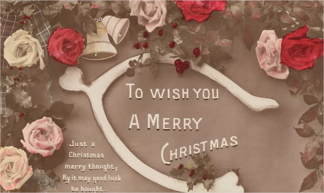 Detail Vintage Christmas Postcard Design Number 13