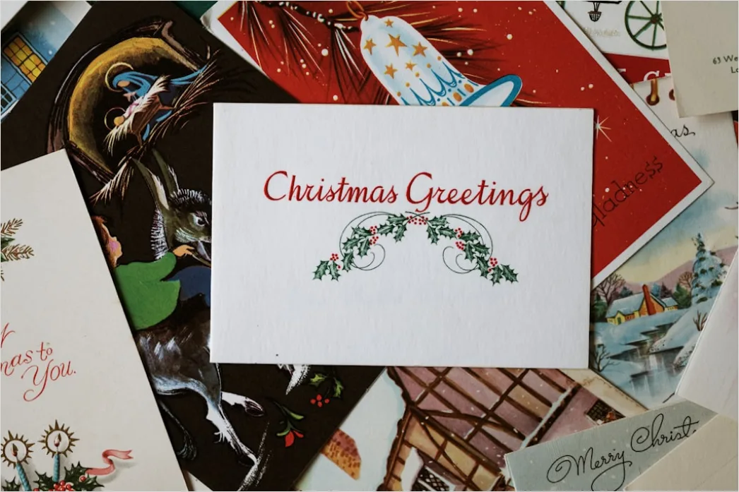 Detail Vintage Christmas Postcard Design Number 17