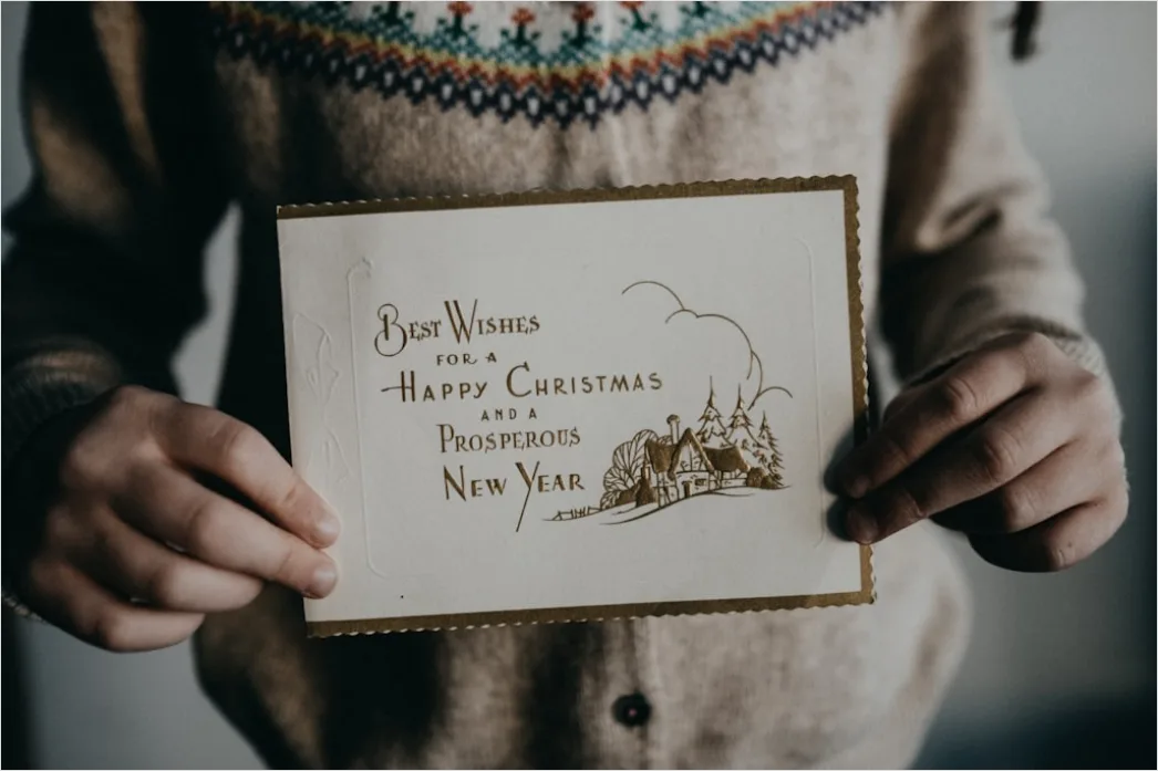 Detail Vintage Christmas Postcard Design Number 18