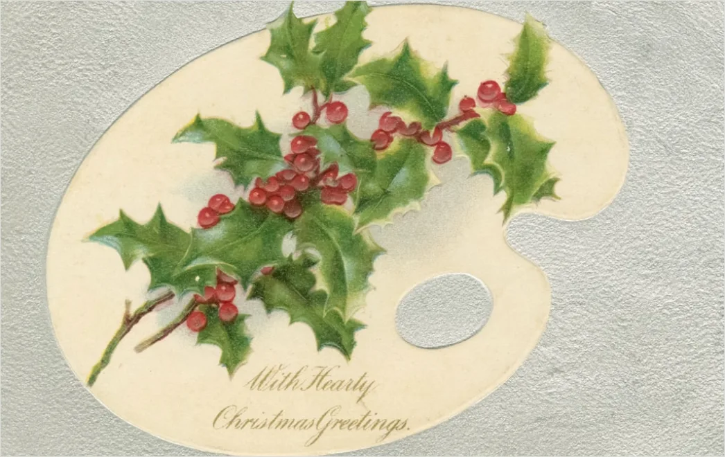 Detail Vintage Christmas Postcard Design Number 20