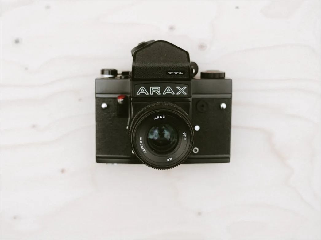 Detail Vintage Film Camera Flat Lay Number 14
