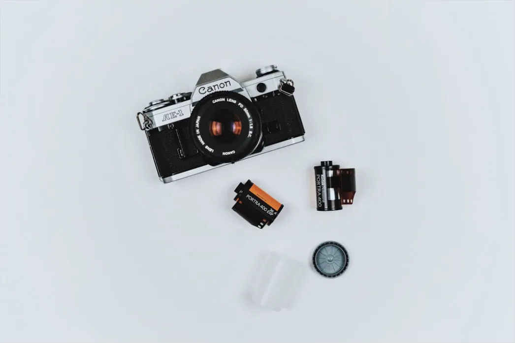 Detail Vintage Film Camera Flat Lay Number 7