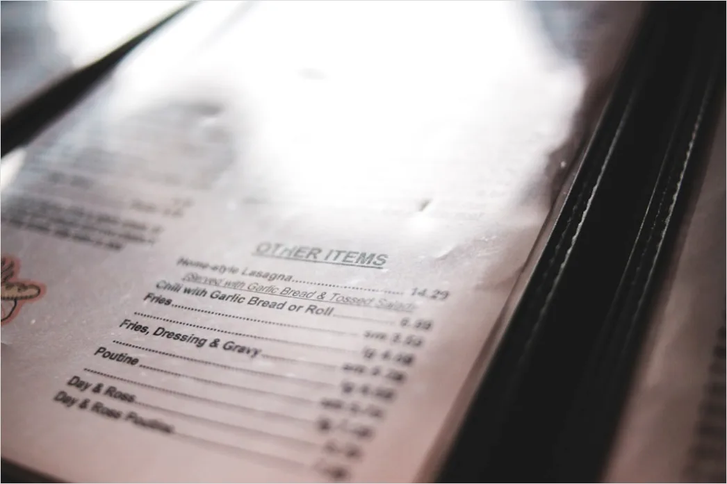 Detail Vintage Menu Template Design Number 4