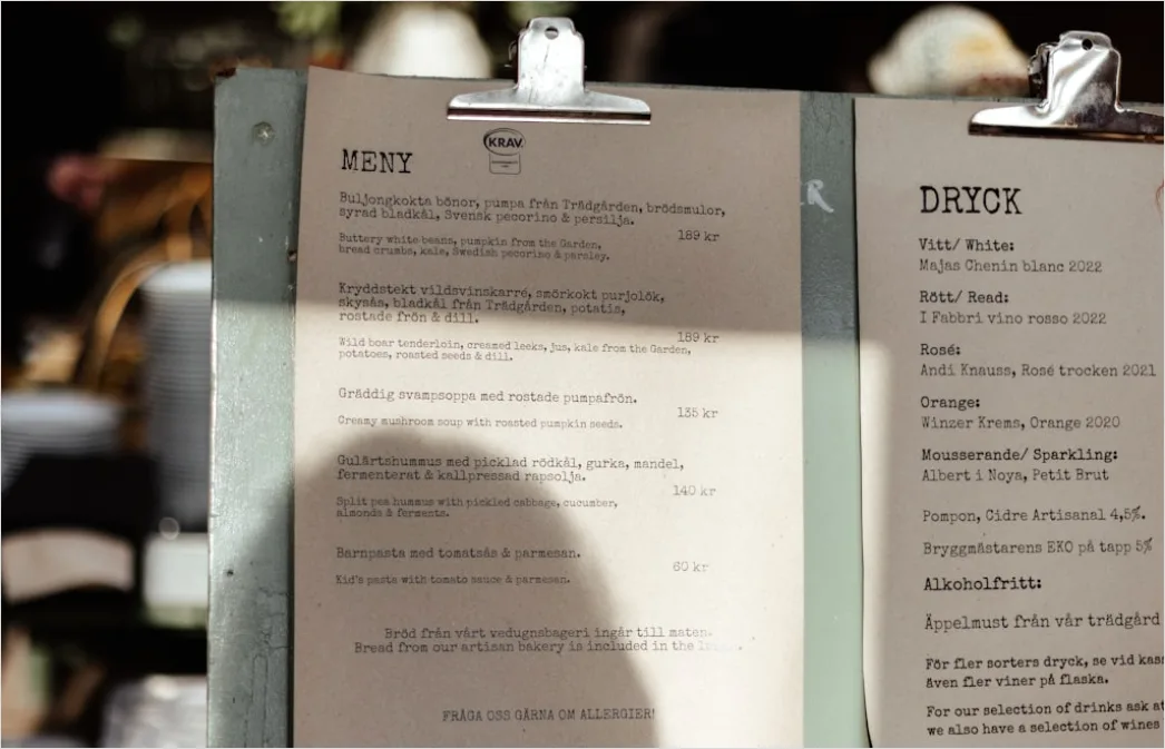 Detail Vintage Menu Template Design Number 9