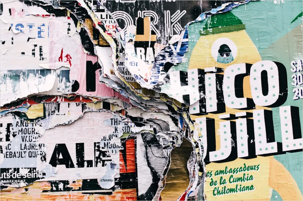 Detail Vintage Torn Paper Collage Number 2